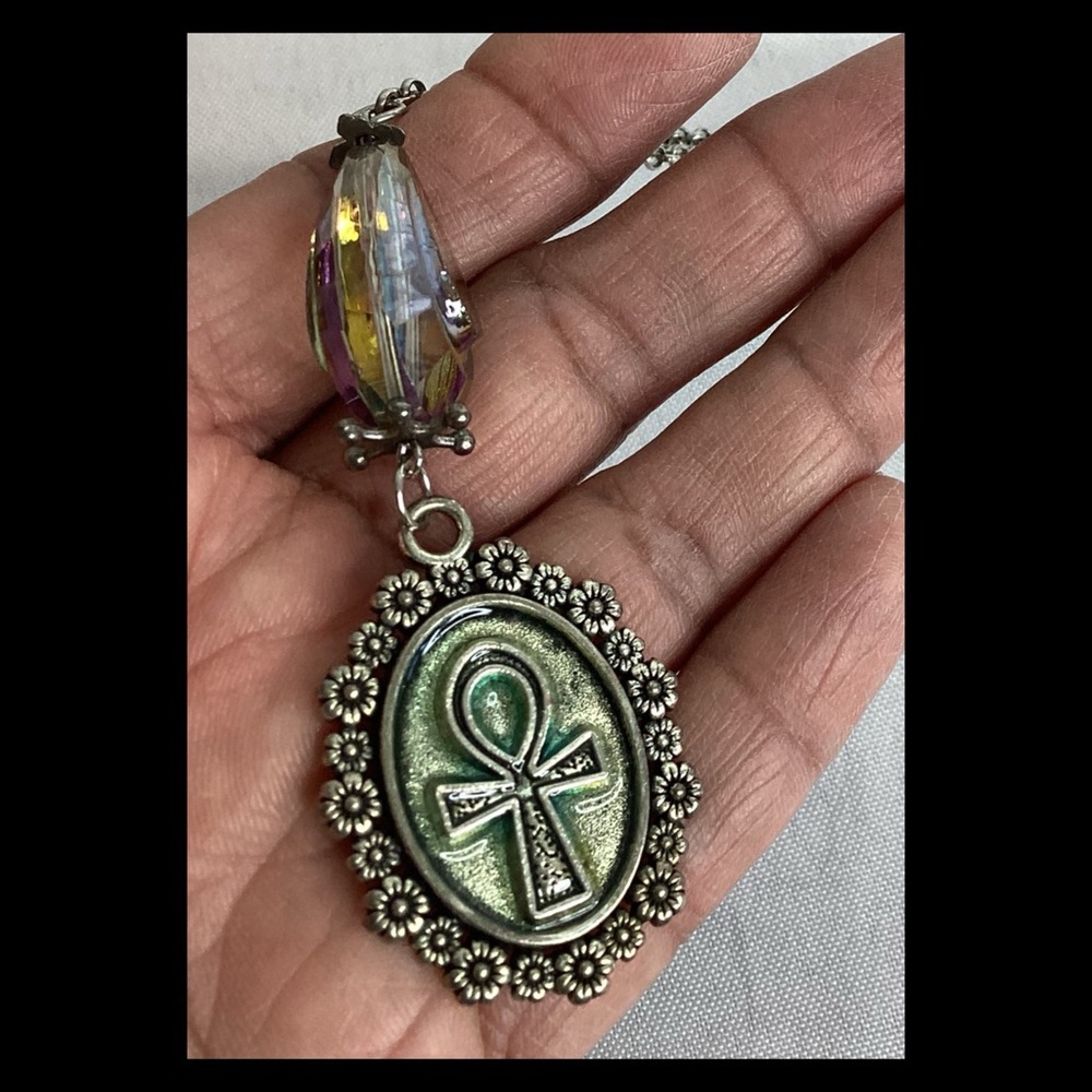 Silver Egyptian Ankh Pendant Necklace